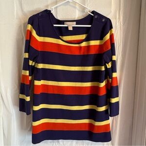 Banana Republic Striped Sweater Womens Size XL Nautical Striped Colorblock‎ Blue